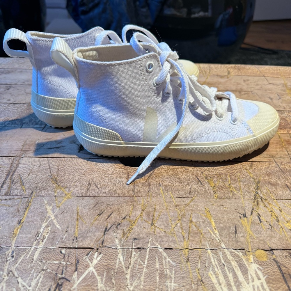 Veja White High-Top Canvas Sneakers